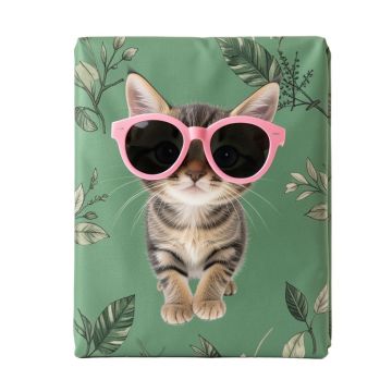 Kitten Wearing Pink Sun Glasses Cool Hipster Cat Fashion Fun Pets Sheet Set