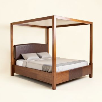 Asriya Low Profile Four Poster Bed (synthetic illustration; no displayed measurements)