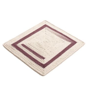 Hand Knotted Wool Plum/Ivory Rug