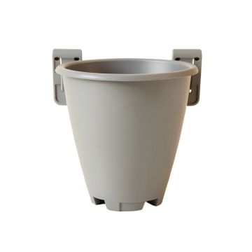 Alder Bend Empty Railing Planter With Integral Brackets - Gray