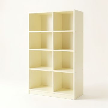 Oak Arc Freestanding Bookcase - Cream (synthetic illustration; no displayed measurements)