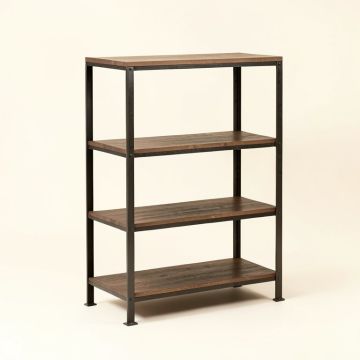 Ranallo 3-Tier Rustic Industrial Wood And Metal Etagere Bookcase (synthetic illustration; no displayed measurements)