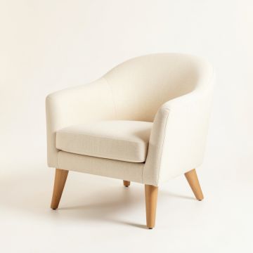 Spruce Bluff Upholstered Armchair - Cream (synthetic illustration; no displayed measurements)