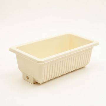 Reed Bend Empty Railing Planter With Integral Brackets - Ivory (synthetic illustration; no displayed measurements)
