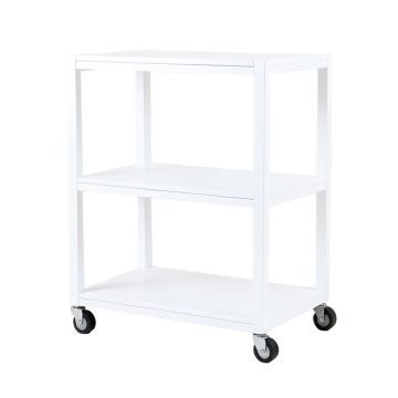 Dune Bridge Empty Rolling Workshop Cart - White