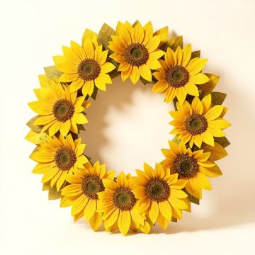 Faux Sunflower 21 '' Wood Wreath (synthetic illustration; no displayed measurements)