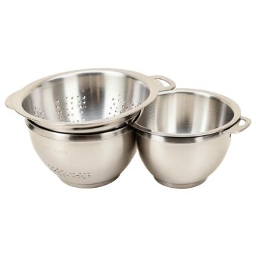 3 Piece Ybm Home Stainless Steel Colander Set