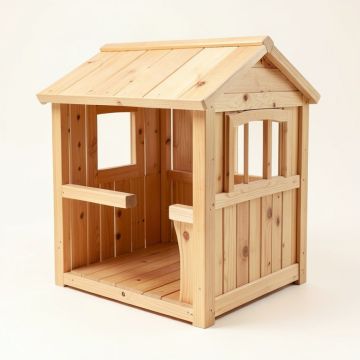 Discovery Nature 52.4 '' X 79.1 '' Solid Wood Playhouse (synthetic illustration; no displayed measurements)