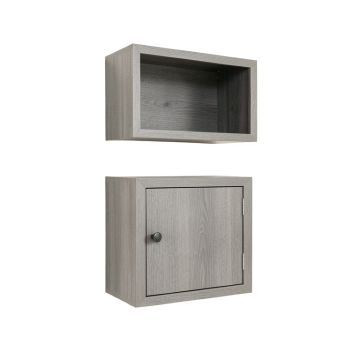 Holly Bluff Wall-Mounted Entry Cabinet - Gray