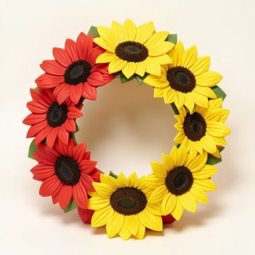 Sunflower 24 '' Pvc & Pe Blend Wreath (synthetic illustration; no displayed measurements)