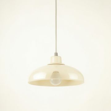 Flint Dale Pendant Light Suspended From One Plain Cable - Cream (synthetic illustration; no displayed measurements)