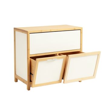 Holly Dale Freestanding Pull-Out Hamper Cabinet - White