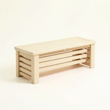Ridge Bridge Narrow Outdoor Storage Bench - Beige (synthetic illustration; no displayed measurements)