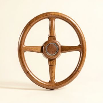 Wood Ship Steering Wheel Décor (synthetic illustration; no displayed measurements)