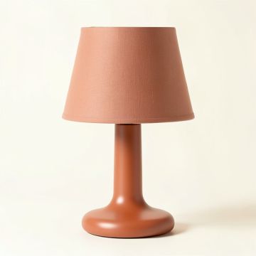 Shore Brook Table Lamp With A Plain Fabric Shade - Terracotta (synthetic illustration; no displayed measurements)