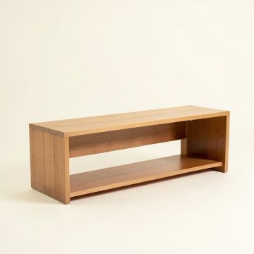 Lund Shelves Bench (synthetic illustration; no displayed measurements)
