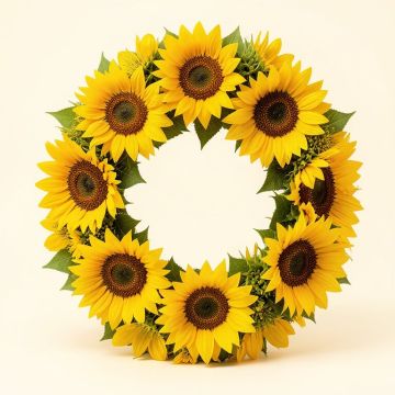 18 '' Sunflower Wreath (synthetic illustration; no displayed measurements)