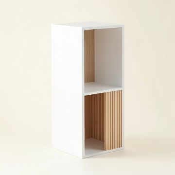 Elm Crossing Narrow Cubby Tower - White (synthetic illustration; no displayed measurements)