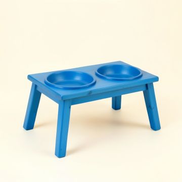 Briar Bluff Pet Feeding Stand With Two Plain Empty Bowls - Blue (synthetic illustration; no displayed measurements)