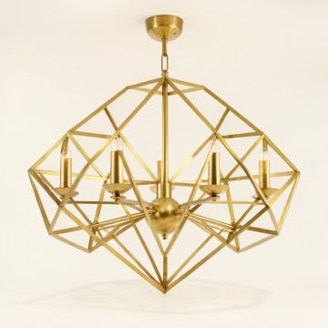 6 - Light Unique / Statement Geometric Chandelier (synthetic illustration; no displayed measurements)