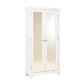 Alcala Wood Floor Standing Double Door Jewelry Armoire With Mirror