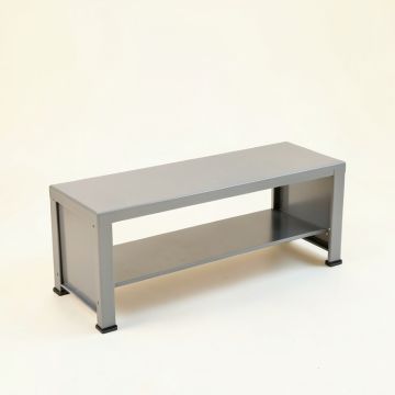 Field Bridge Narrow Outdoor Storage Bench - Gray (synthetic illustration; no displayed measurements)