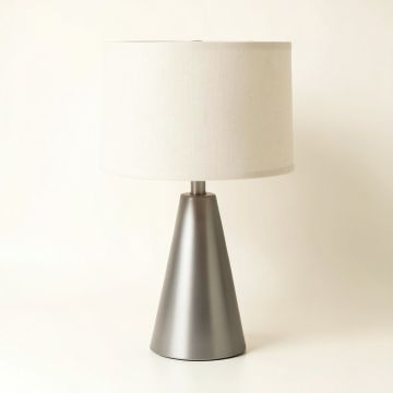 Dawn Brook Table Lamp With A Plain Fabric Shade - Gray (synthetic illustration; no displayed measurements)