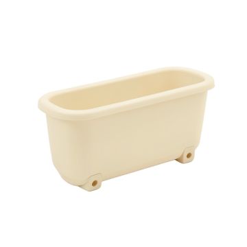 Oak Crest Empty Railing Planter With Integral Brackets - Ivory