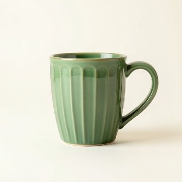Laurel Bend Ceramic Mug - Green (synthetic illustration; no displayed measurements)
