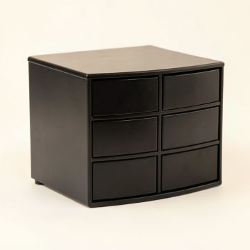 Linden Crest Small-Parts Storage Drawer Cabinet - Black (synthetic illustration; no displayed measurements)
