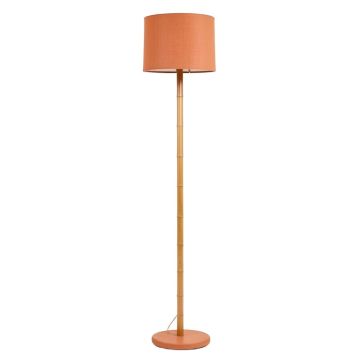Aspen Dale Floor Lamp With A Plain Fabric Shade - Terracotta