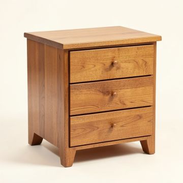 Santa Cruz Solid Wood 3-Drawer End Table (synthetic illustration; no displayed measurements)
