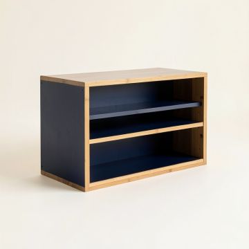 Rowan Bluff Low Bookcase - Navy (synthetic illustration; no displayed measurements)