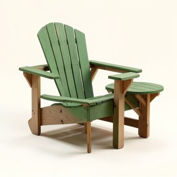 Strasburg Solid Wood Rocking Adirondack Chair With Table (synthetic illustration; no displayed measurements)