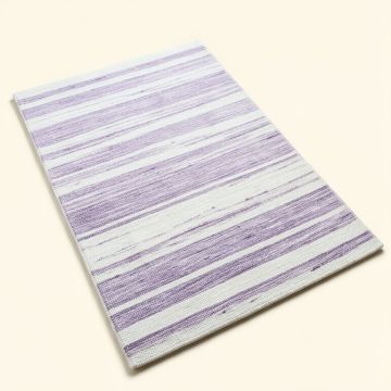 Modern Striped Handloomed White/Lilac Area Rug (synthetic illustration; no displayed measurements)