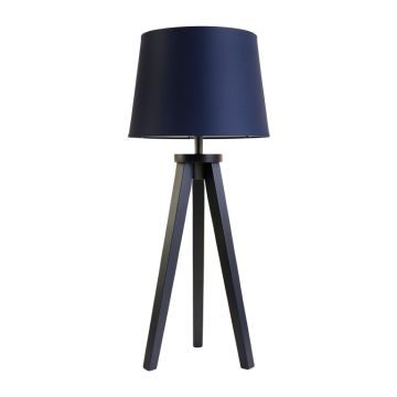 Brook Bend Floor Lamp With A Plain Fabric Shade - Navy