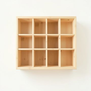 Oak Bend Empty Mug-Storage Cabinet Insert - Ivory (synthetic illustration; no displayed measurements)