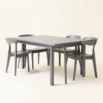 Alessia 5 - Piece Eucalyptus Solid Wood Dining Set (synthetic illustration; no displayed measurements)