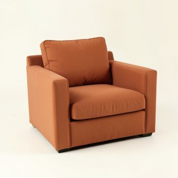 Laurel Dell Upholstered Armchair - Terracotta (synthetic illustration; no displayed measurements)