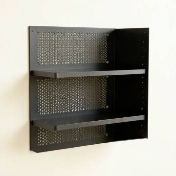 Linden Dell Empty Wall-Mounted Tool Organizer Panel - Black (synthetic illustration; no displayed measurements)