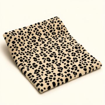 Allardt Animal Print Tufted Wool Beige/Black Area Rug (synthetic illustration; no displayed measurements)