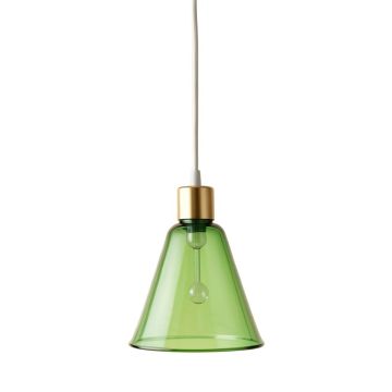 Spruce Arc Pendant Light Suspended From One Plain Cable - Green