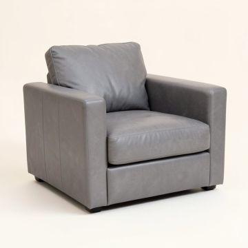 Ash 62 '' Genuine Leather Square Arm Loveseat With Reversible Cushions (synthetic illustration; no displayed measurements)