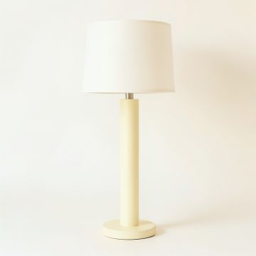 Oak Bridge Floor Lamp With A Plain Fabric Shade - Ivory (synthetic illustration; no displayed measurements)