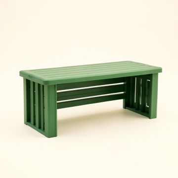 Spruce Crest Narrow Outdoor Storage Bench - Green (synthetic illustration; no displayed measurements)