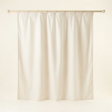 Ash Brook Shower Curtain Hanging Flat From A Plain Rod - Cream (synthetic illustration; no displayed measurements)