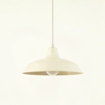 Dawn Bend Pendant Light Suspended From One Plain Cable - Ivory (synthetic illustration; no displayed measurements)