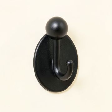Heath Crest Wall-Mounted Robe Hook - Black (synthetic illustration; no displayed measurements)