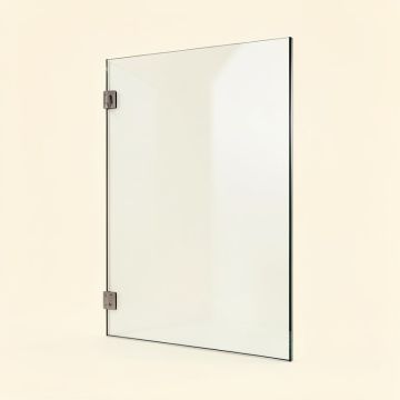 French Monture Noir 30 '' W X 78 '' H Frameless Fixed Glass Panel (synthetic illustration; no displayed measurements)