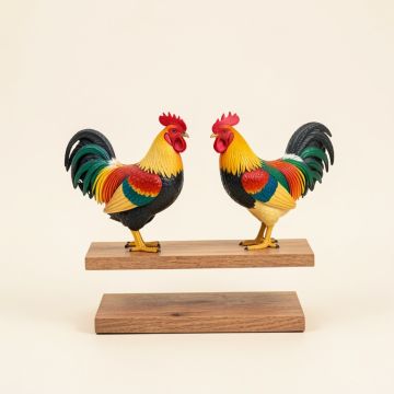4 Piece Rooster Shelf Sitter Figurine Set (synthetic illustration; no displayed measurements)